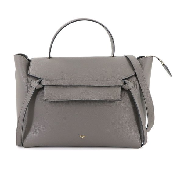CELINE Gray Leather Shoulder Bag - Picture 1 of 9
